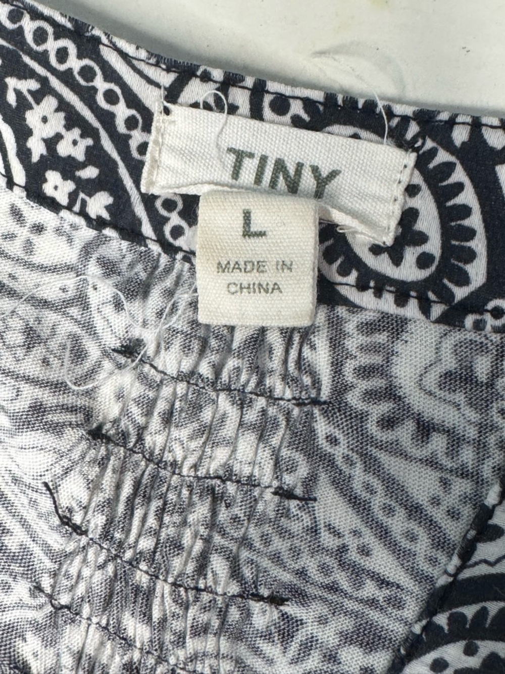 Anthropologie TINY Boho Floral Mixed Media 3/4 Sleeve Top Blouse L - Picture 5 of 9